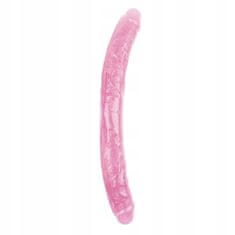 Lovetoy Růžové Dvojité Žilnaté Dildo Lesbický Sex 46 Cm