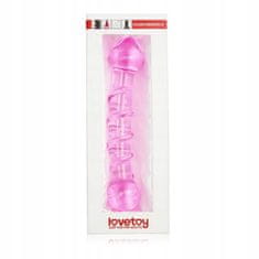 Lovetoy Skleněné Dildo Růžové S Výstupky A Hlavou 18 Cm