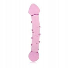 Lovetoy Skleněné Dildo Růžové S Výstupky A Hlavou 18 Cm