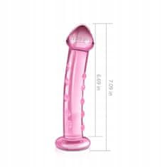 Lovetoy Růžové Skleněné Dildo Rovné S Výstupky A Hlavičkou