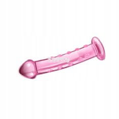 Lovetoy Růžové Skleněné Dildo Rovné S Výstupky A Hlavičkou