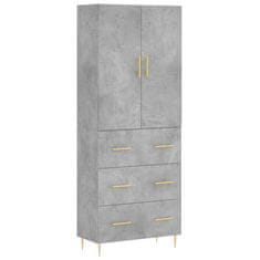 Vidaxl Skříň highboard betonově šedá 69,5x34x180 cm kompozitní dřevo