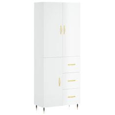 Vidaxl Skříň highboard lesklá bílá 69,5 x 34 x 180 cm kompozitní dřevo