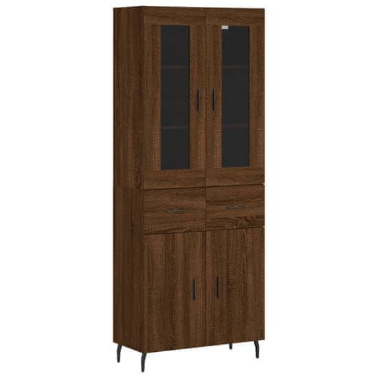 Vidaxl Skříň highboard hnědý dub 69,5 x 34 x 180 cm kompozitní dřevo