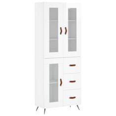 Vidaxl Skříň highboard lesklá bílá 69,5 x 34 x 180 cm kompozitní dřevo