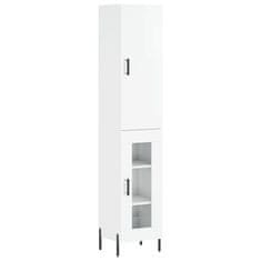 Vidaxl Skříň highboard bílá s vysokým leskem 34,5x34x180 cm kompozit