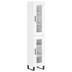 Vidaxl Skříň highboard bílá s vysokým leskem 34,5x34x180 cm kompozit