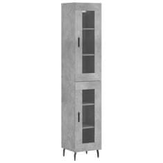 Vidaxl Skříň highboard betonově šedá 34,5x34x180 cm kompozitní dřevo