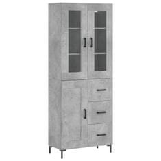 Vidaxl Skříň highboard betonově šedá 69,5x34x180 cm kompozitní dřevo