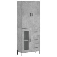 Vidaxl Skříň highboard betonově šedá 69,5x34x180 cm kompozitní dřevo