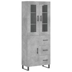 Vidaxl Skříň highboard betonově šedá 69,5x34x180 cm kompozitní dřevo