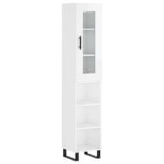 Vidaxl Skříň highboard bílá s vysokým leskem 34,5x34x180 cm kompozit