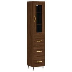 Vidaxl Skříň highboard hnědý dub 34,5 x 34 x 180 cm kompozitní dřevo