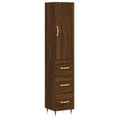 Vidaxl Skříň highboard hnědý dub 34,5 x 34 x 180 cm kompozitní dřevo