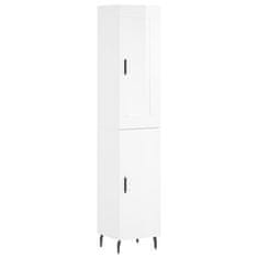 Vidaxl Skříň highboard bílá s vysokým leskem 34,5x34x180 cm kompozit