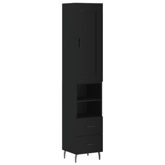 Vidaxl Skříň highboard černá 34,5 x 34 x 180 cm kompozitní dřevo