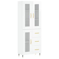 Vidaxl Skříň highboard lesklá bílá 69,5 x 34 x 180 cm kompozitní dřevo