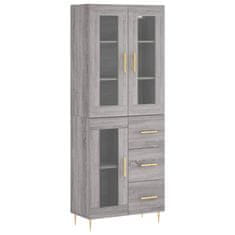 Vidaxl Skříň highboard šedá sonoma 69,5 x 34 x 180 cm kompozitní dřevo