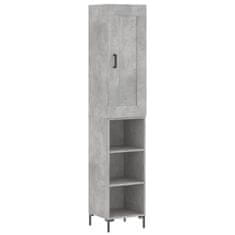 Vidaxl Skříň highboard betonově šedá 34,5x34x180 cm kompozitní dřevo