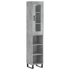 Vidaxl Skříň highboard betonově šedá 34,5x34x180 cm kompozitní dřevo