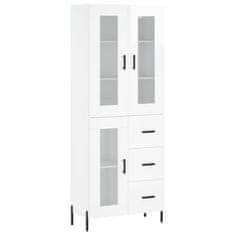 Vidaxl Skříň highboard lesklá bílá 69,5 x 34 x 180 cm kompozitní dřevo