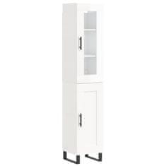 Vidaxl Skříň highboard bílá s vysokým leskem 34,5x34x180 cm kompozit