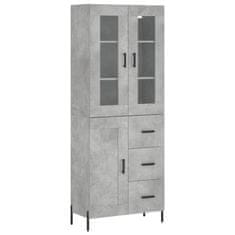 Vidaxl Skříň highboard betonově šedá 69,5x34x180 cm kompozitní dřevo