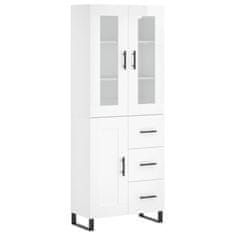 Vidaxl Skříň highboard lesklá bílá 69,5 x 34 x 180 cm kompozitní dřevo