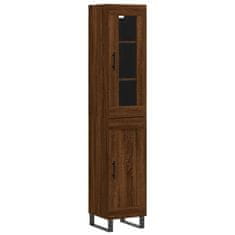 Vidaxl Skříň highboard hnědý dub 34,5 x 34 x 180 cm kompozitní dřevo