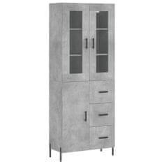 Vidaxl Skříň highboard betonově šedá 69,5x34x180 cm kompozitní dřevo