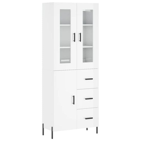 Vidaxl Skříň highboard lesklá bílá 69,5 x 34 x 180 cm kompozitní dřevo