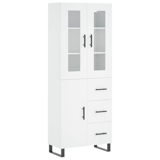 Vidaxl Skříň highboard bílá 69,5 x 34 x 180 cm kompozitní dřevo