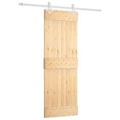 Vidaxl Posuvné dveře s kováním 70 x 210 cm masivní borové dřevo