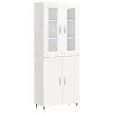 Vidaxl Skříň highboard lesklá bílá 69,5 x 34 x 180 cm kompozitní dřevo