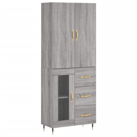 Vidaxl Skříň highboard šedá sonoma 69,5 x 34 x 180 cm kompozitní dřevo