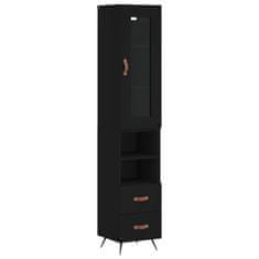 Vidaxl Skříň highboard černá 34,5 x 34 x 180 cm kompozitní dřevo