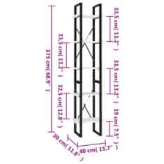 Vidaxl Knihovna s 5 policemi bílá 40 x 30 x 175 cm kompozitní dřevo