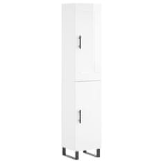 Vidaxl Skříň highboard bílá s vysokým leskem 34,5x34x180 cm kompozit