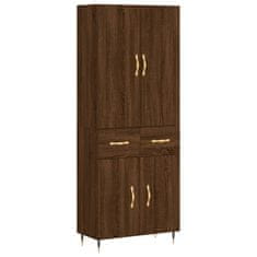 Vidaxl Skříň highboard hnědý dub 69,5 x 34 x 180 cm kompozitní dřevo