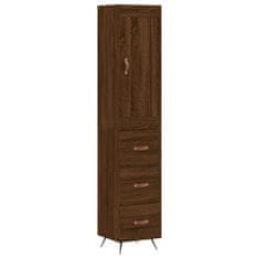 Vidaxl Skříň highboard hnědý dub 34,5 x 34 x 180 cm kompozitní dřevo