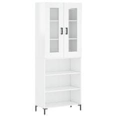 Vidaxl Skříň highboard lesklá bílá 69,5 x 34 x 180 cm kompozitní dřevo