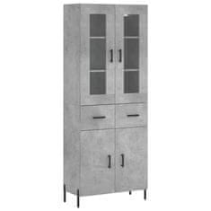 Vidaxl Skříň highboard betonově šedá 69,5x34x180 cm kompozitní dřevo