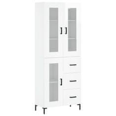 Vidaxl Skříň highboard lesklá bílá 69,5 x 34 x 180 cm kompozitní dřevo