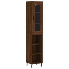 Vidaxl Skříň highboard hnědý dub 34,5 x 34 x 180 cm kompozitní dřevo