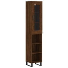 Vidaxl Skříň highboard hnědý dub 34,5 x 34 x 180 cm kompozitní dřevo