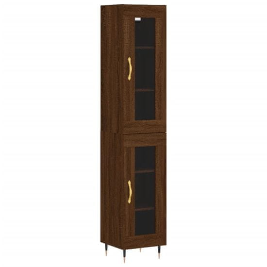 Vidaxl Skříň highboard hnědý dub 34,5 x 34 x 180 cm kompozitní dřevo