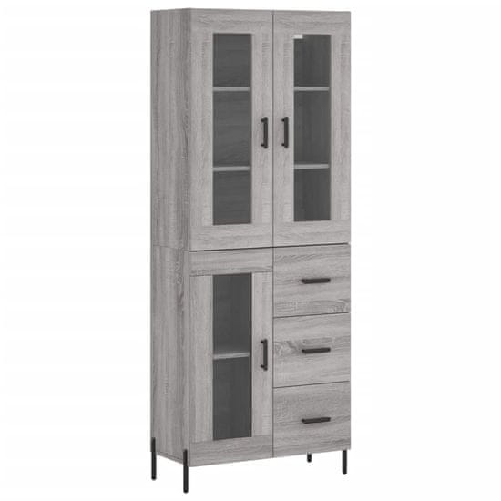 Vidaxl Skříň highboard šedá sonoma 69,5 x 34 x 180 cm kompozitní dřevo