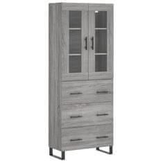 Vidaxl Skříň highboard šedá sonoma 69,5 x 34 x 180 cm kompozitní dřevo