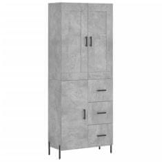 Vidaxl Skříň highboard betonově šedá 69,5x34x180 cm kompozitní dřevo