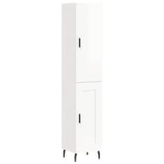 Vidaxl Skříň highboard bílá s vysokým leskem 34,5x34x180 cm kompozit